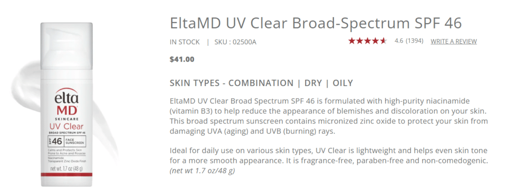 Серум за слънцезащита EltaMD UV Clear Broad-Spectrum SPF 46